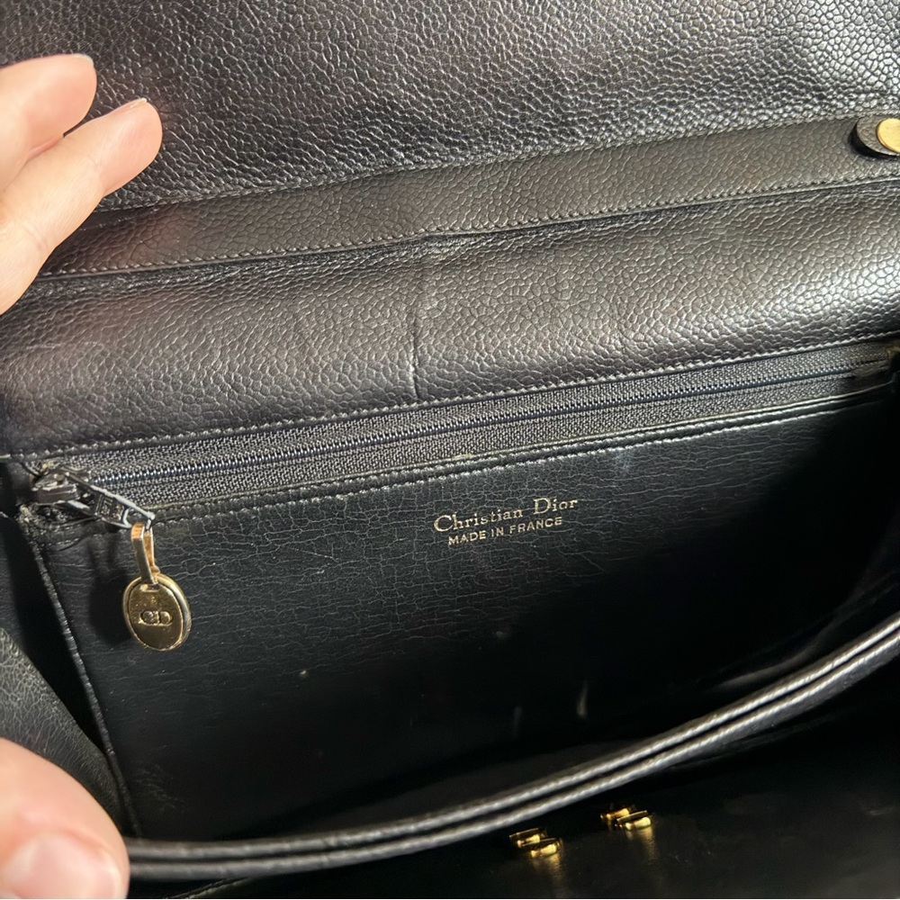 CHRISTIAN DIOR BLACK LEATHER CROSSBODY BAG - Picture 8 of 9